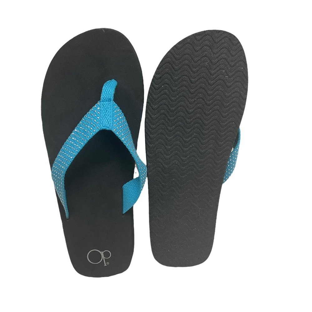 OP Woman’s Blue Beach Stud Flip Flops Size‎ 9